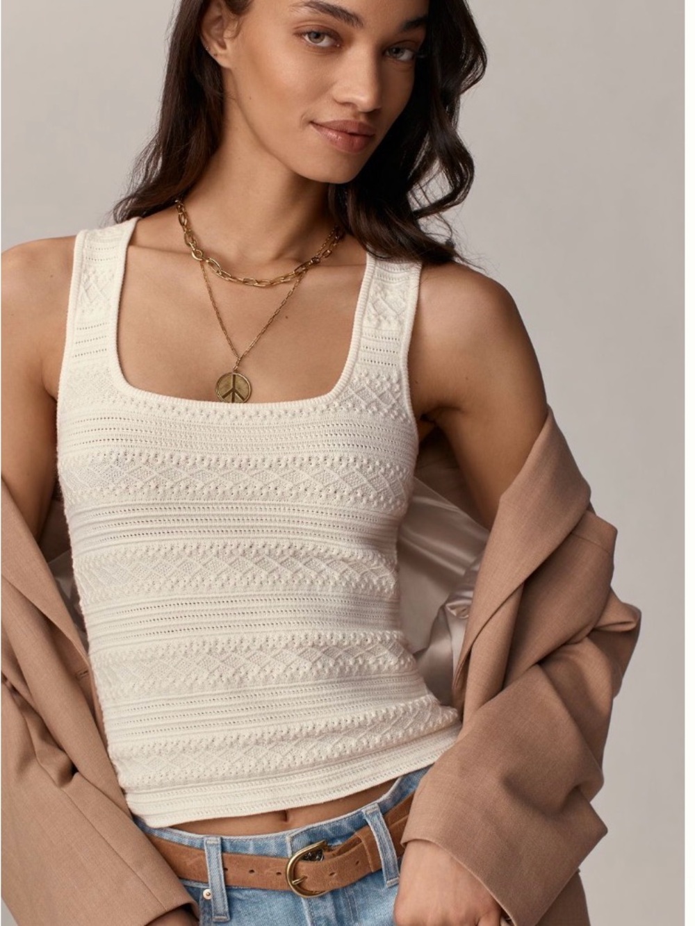 Paige Iman Textured Knit Tank